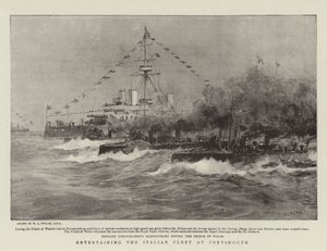 Italian laivaston viihdyttäminen Portsmouthissa tekijältä William Lionel Wyllie